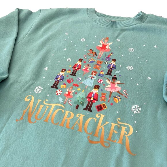 Nutcracker Tree LAT Ladies Sweatshirt Saltwater Blue LARGE - Picture 2 of 5